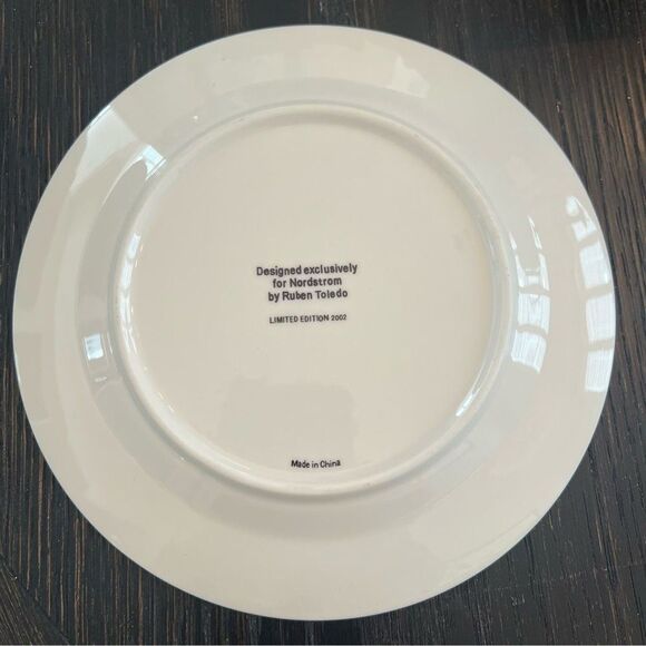 4 Nordstrom Ruben Toledo Salad Dessert Plate Fashion Limited Edition 2002 Dogs - Picture 4 of 10